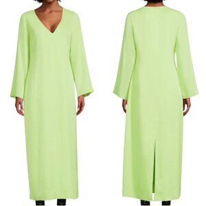 Mara Hoffman Nailyah Dress Lime Green Maxi 100% Tencel Lyocell V-Neck